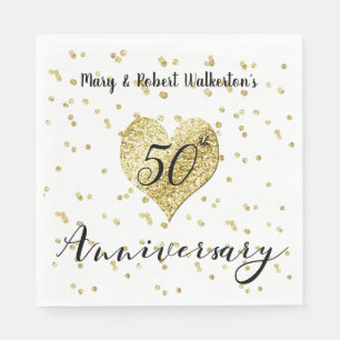 Confetti Gold -50th Wedding Anniversary Napkins