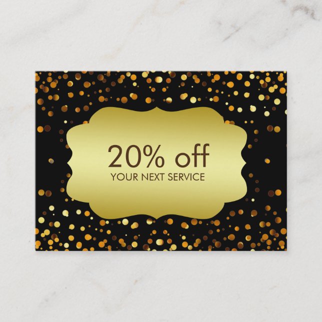Confetti Gold Coupon Card Discount Gift (Front)