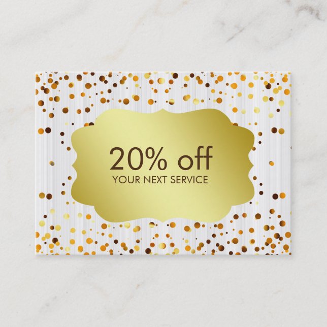 Confetti Gold Coupon Card Voucher Discount Gift (Front)