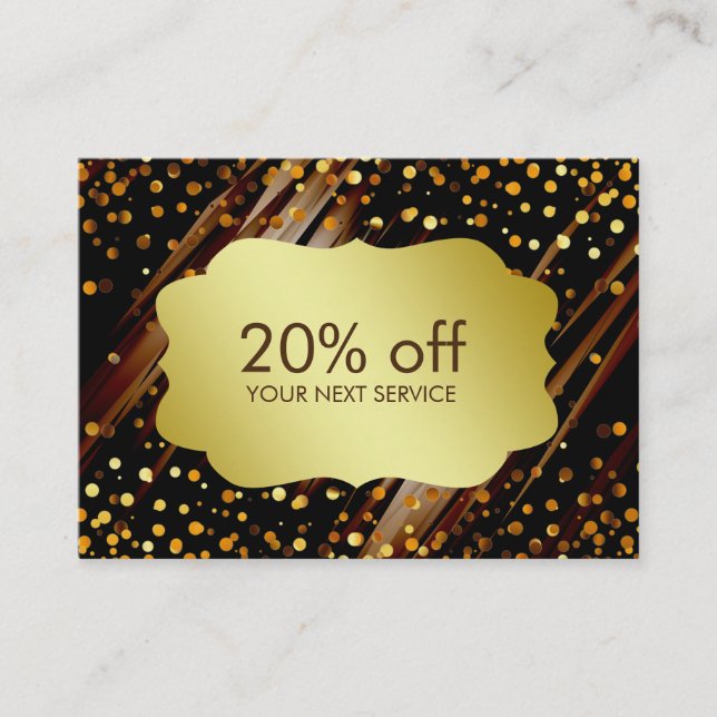 Confetti Gold Coupon Card Voucher Discount Gift (Front)