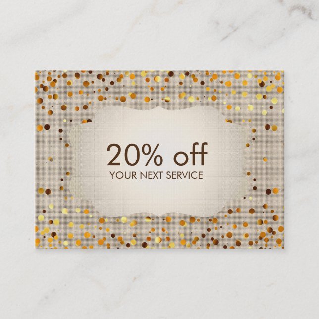 Confetti Gold Coupon Card Voucher Discount Gift (Front)