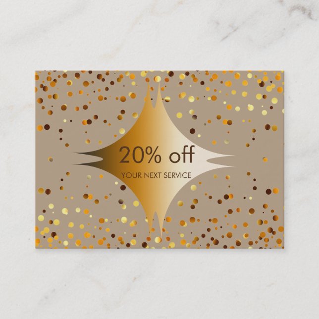 Confetti Gold Coupon Discount Gift Certificate (Front)
