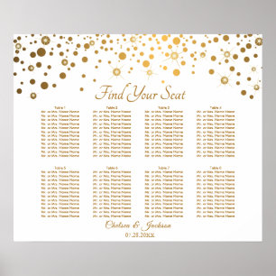 Confetti Gold Dots and White - 8 Seating Chart