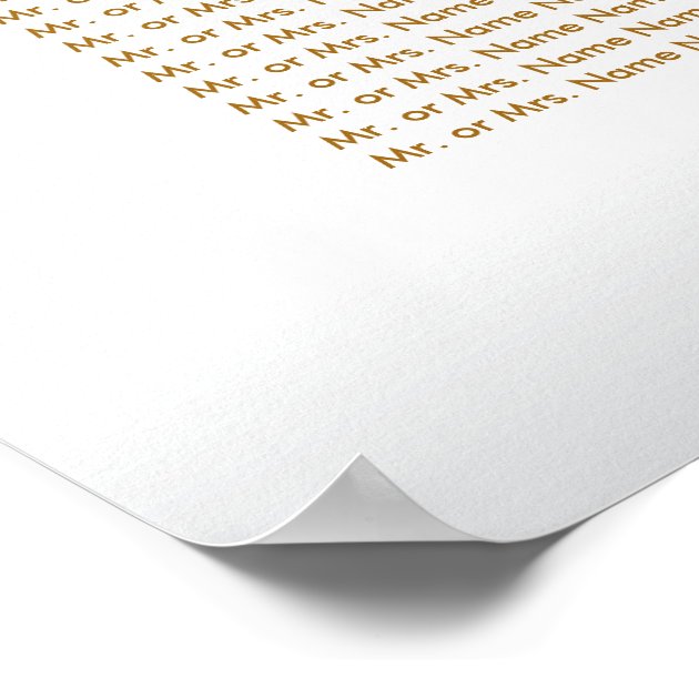 Confetti Gold Dots And White Satin - Seating Chart