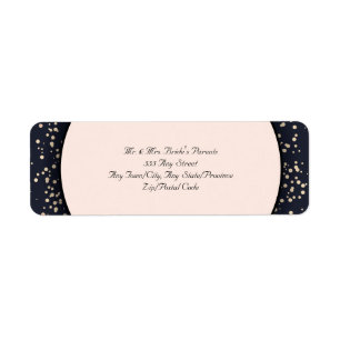 Confetti Gold Elegant Modern Wedding Invitation Label