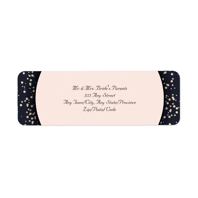 Confetti Gold Elegant Modern Wedding Invitation Label (Front)