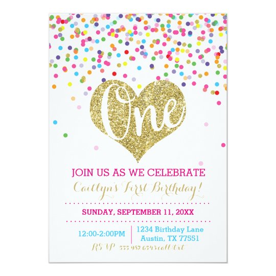 Glitter 1St Birthday Invitations 5