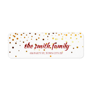 Confetti Gold Glitter polka dot Label