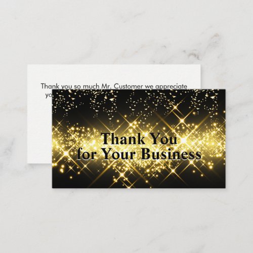 Confetti Gold Sparkle  Thank You Loyalty Card
