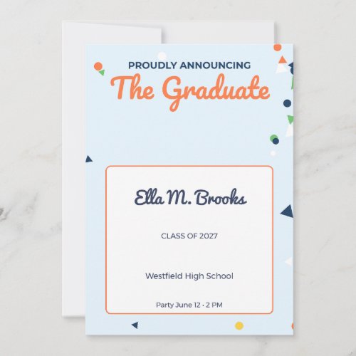 Confetti Graduation Announcement Card Colorful