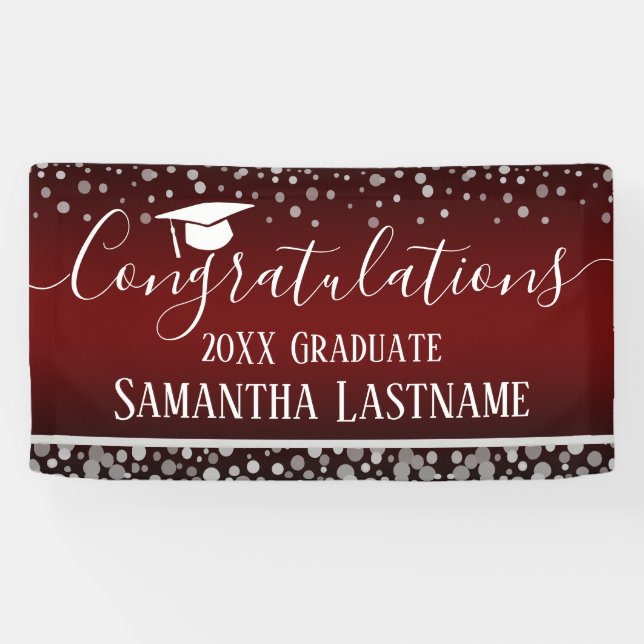 Confetti Graduation Party Budget Banner (Horizontal)
