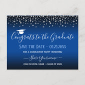 Confetti Graduation Party Save the Date Invitation Postcard (Front)