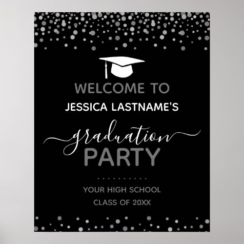 Confetti Graduation Party Welcome  Poster