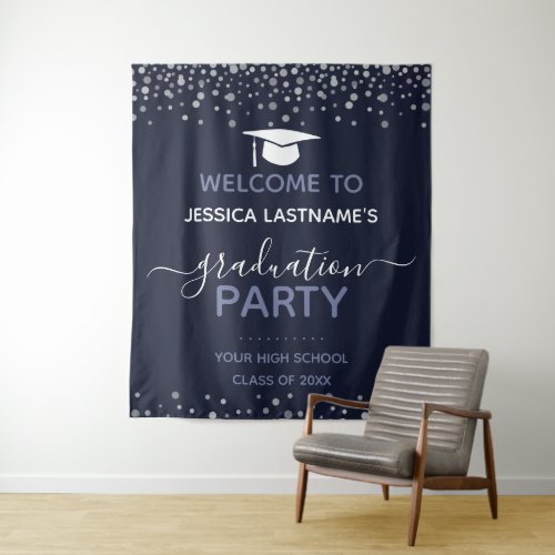 Confetti Graduation Party Welcome Tapestry