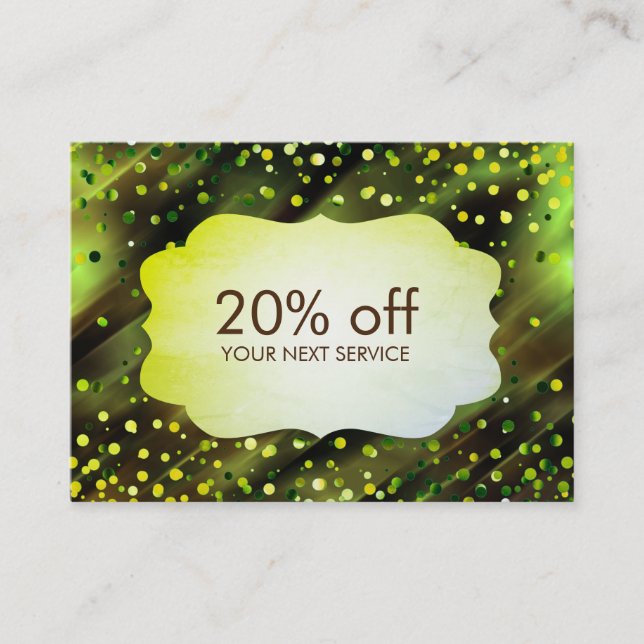 Confetti Green Coupon Card Voucher Discount Gift (Front)