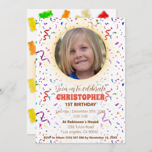 Confetti  Gummies Birthday Invitation