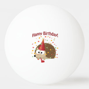 Confetti Happy Birthday Hedgehog Ping-Pong Ball
