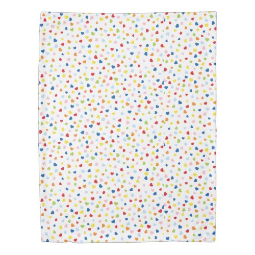 Confetti Heart Multi Color Twin Duvet Cover