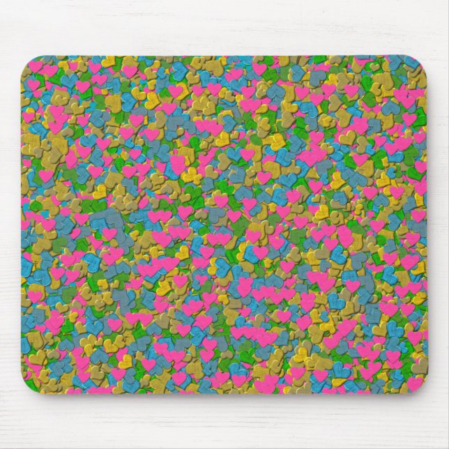 Confetti Hearts Mouse Pad (Front)