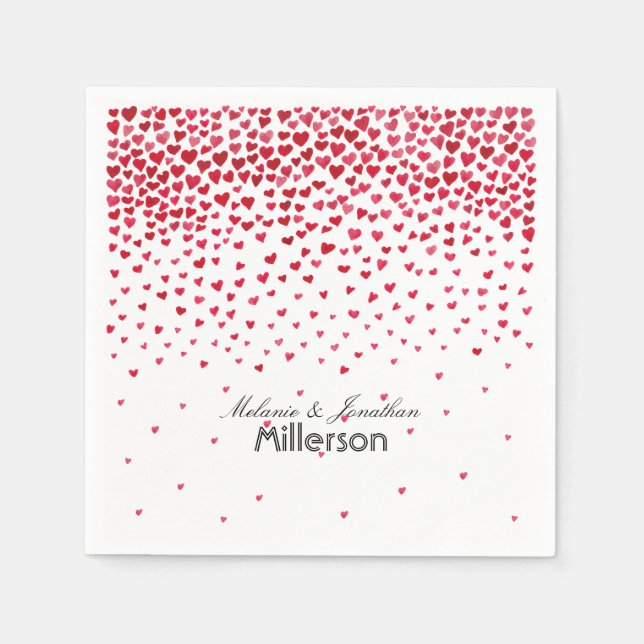 Confetti Hearts Paper Napkins (Front)