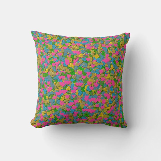 Confetti Hearts THROW PILLOW (Front)