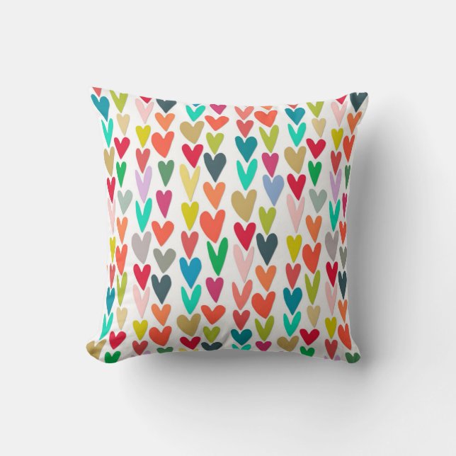 confetti hearts throw pillow (Front)