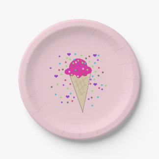 Confetti Ice Cream Cone Paper Plates