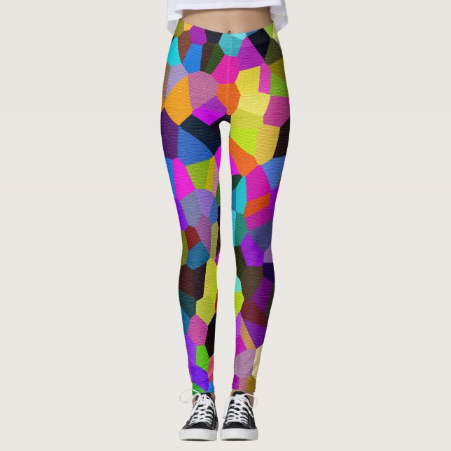 Confetti in Jewel Tones Leggings (Front)