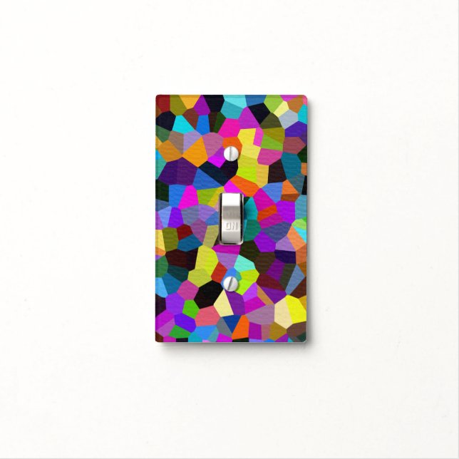 Confetti in Jewel Tones Light Switch Cover (In Situ)