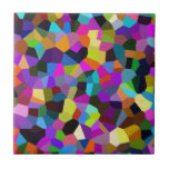 Confetti in Jewel Tones Tile<br><div class="desc">A fun abstract in shades of lavender,  purple,  pink,  fuchsia,  orange,  lime green,  olive green,  forest green,  light blue,  medium blue,  orange,  melon,  yellow,  brown,  black and more!</div>