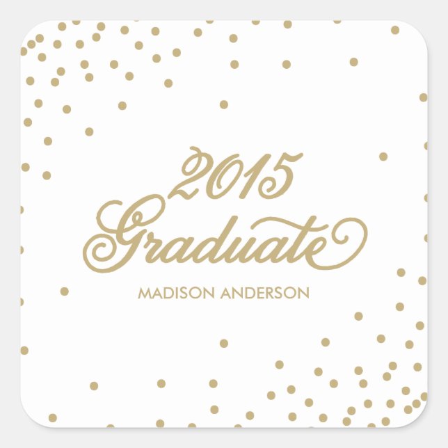 Confetti in White | Graduation Sticker (Front)