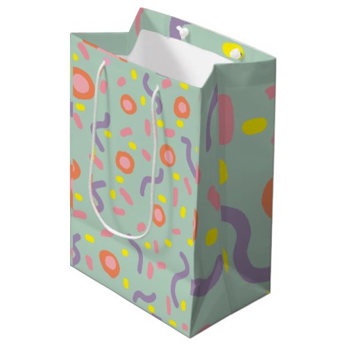 Confetti Joy Lines and Dots  Medium Gift Bag