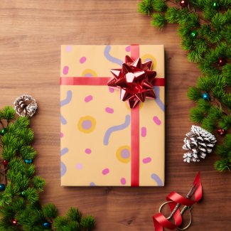 Confetti Joy Lines and Dots  Wrapping Paper
