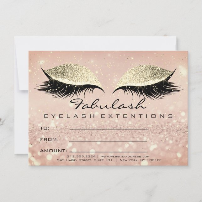 Confetti Lashes Gold Lux Makeup Certificate Gift (Front)