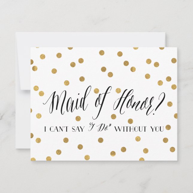 Confetti Maid Of Honor | Bridesmaid Invitation (Front)