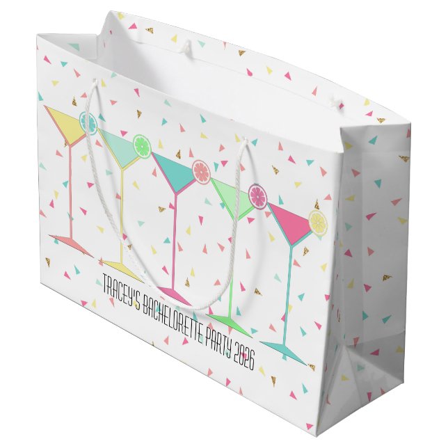 Confetti Martini Cocktail Large Gift Bag (Back Angled)