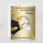 Confetti Mask Black Gold Masquerade Party