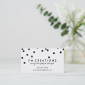 CONFETTI modern cute polka dot pattern black white Business Card (Standing Front)