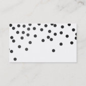 CONFETTI modern cute polka dot pattern black white Business Card (Back)