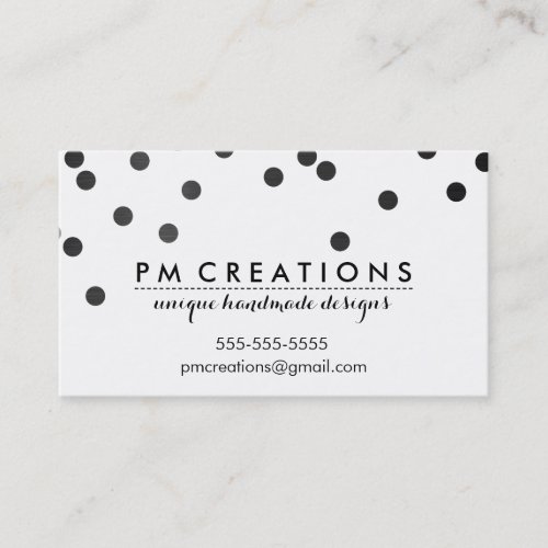 CONFETTI modern cute polka dot pattern black white Business Card