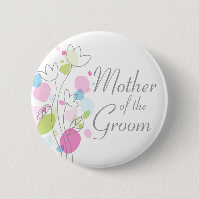 Confetti Mother of the Groom wedding pin / button (Front)