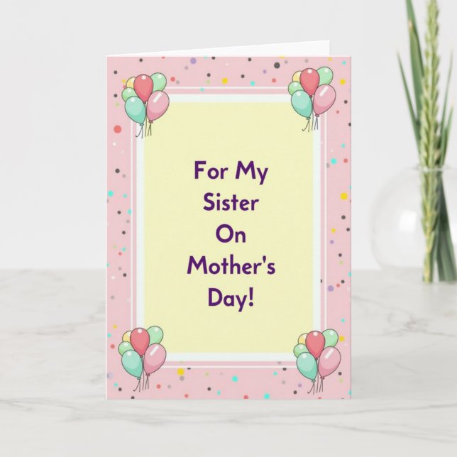 Confetti Mothers Day Wishes Card (Front)