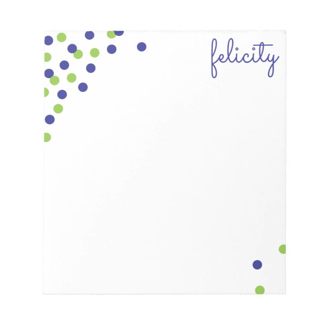 Confetti Name Personalized Notepad (Front)