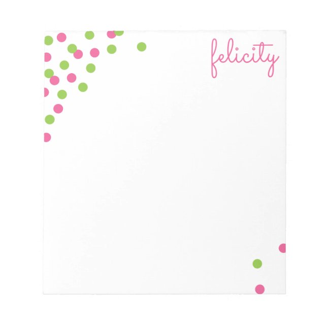 Confetti Name Personalized Notepad (Front)