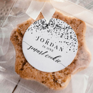 Confetti One Smart Cookie Graduation Party Favor Classic Round Sticker