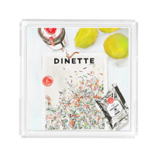 Confetti Oven Mitt and Pot Holder Set Acrylic Tray