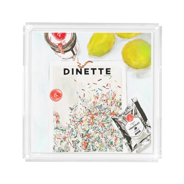 Confetti Oven Mitt and Pot Holder Set Acrylic Tray (Front)