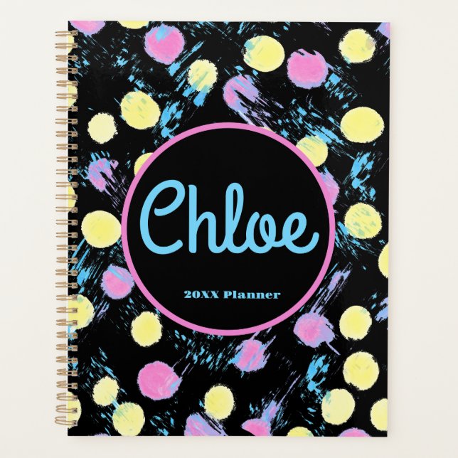 Confetti Paint Splash Multicolor Custom  Planner (Front)