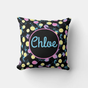 Confetti Paint Splash Multicolor Custom Throw Pillow