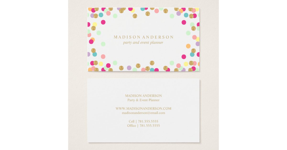 Confetti Party Business Cards